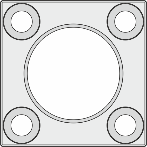 Skizze Montageplatte für Einschraubzylinder