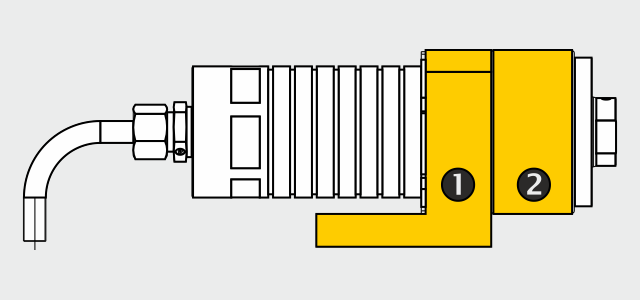 Universal cylinder for variable workpiece sizes application example